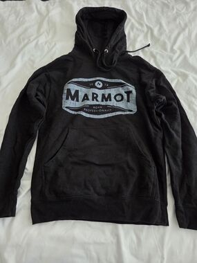 Marmot Men's Black Logo Hoodie Size Small